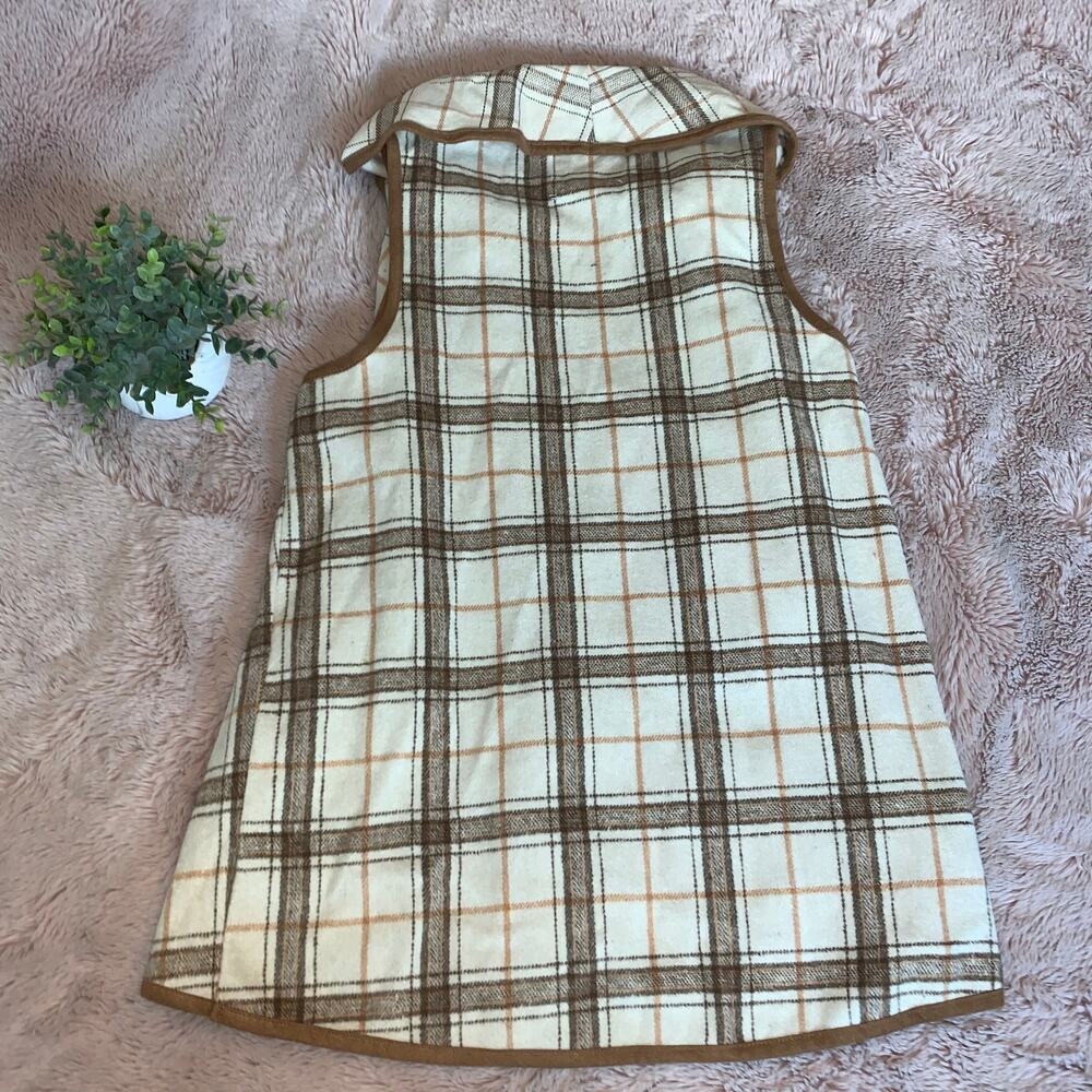 NWT Altar'd State Neutral Wool Blend Waterfall Beige Plaid Vest Size: Small - Picture 8 of 13